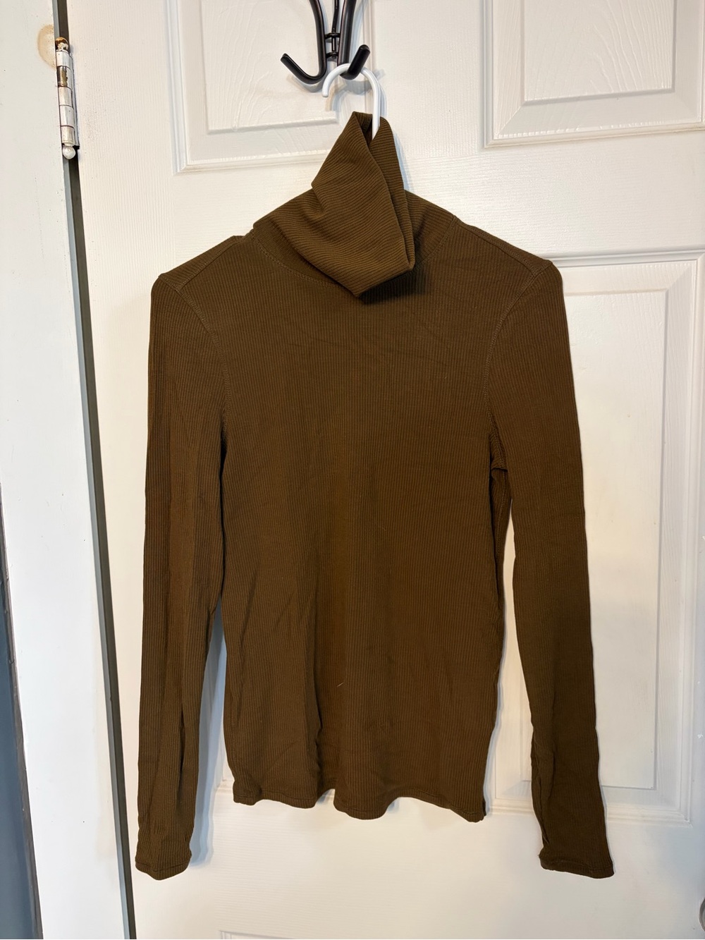 Prana Olive Brown Ribbed Turtleneck Sweater
